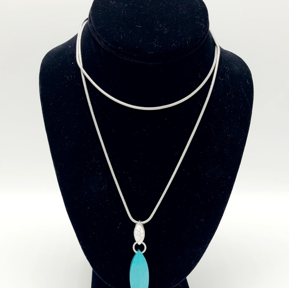 Lia Sophia Turquoise pendant long necklace - Picture 5 of 5